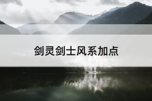 剑灵剑士风系加点
