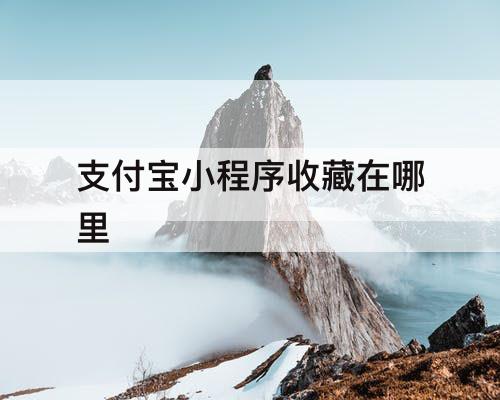 支付宝小程序收藏在哪里