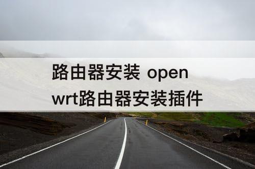 路由器安装 openwrt路由器安装插件