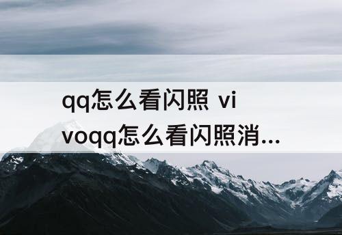 qq怎么看闪照 vivoqq怎么看闪照消失了的照片