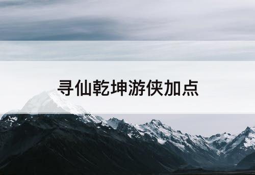 寻仙乾坤游侠加点