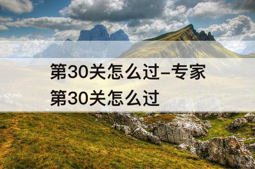 第30关怎么过-专家第30关怎么过