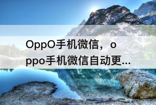 OppO手机微信，oppo手机微信自动更新怎么关闭