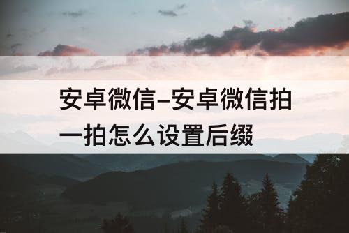 安卓微信-安卓微信拍一拍怎么设置后缀