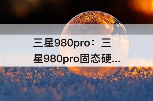 三星980pro：三星980pro固态硬盘参数