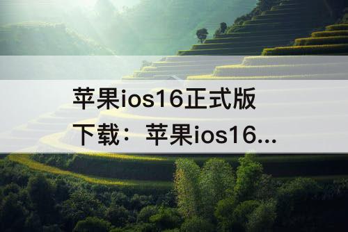 苹果ios16正式版下载：苹果ios16正式版下载安装