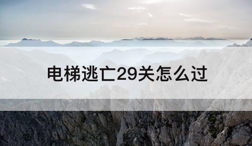 电梯逃亡29关怎么过