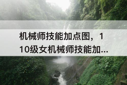 机械师技能加点图，110级女机械师技能加点图
