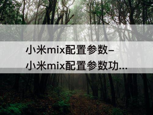 小米mix配置参数-小米mix配置参数功能