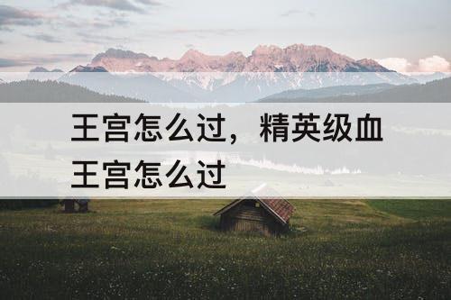 王宫怎么过，精英级血王宫怎么过