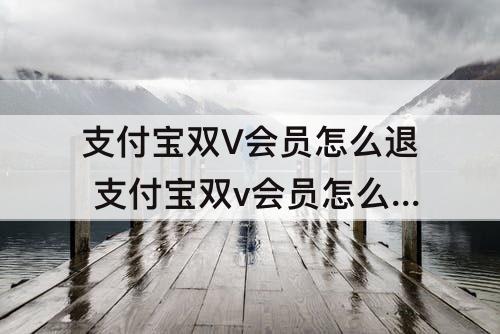 支付宝双V会员怎么退 支付宝双v会员怎么退掉