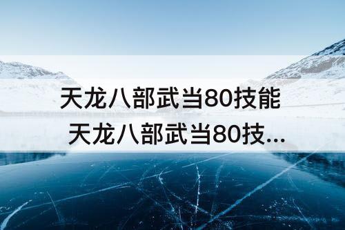 天龙八部武当80技能 天龙八部武当80技能书在哪刷