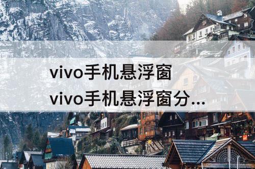 vivo手机悬浮窗 vivo手机悬浮窗分屏