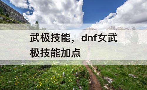 武极技能，dnf女武极技能加点