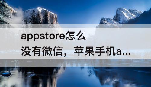 appstore怎么没有微信，苹果手机appstore怎么没有微信下载