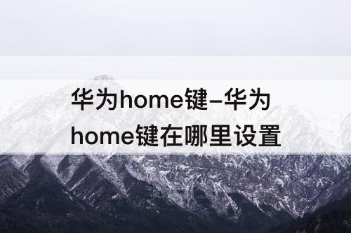 华为home键-华为home键在哪里设置