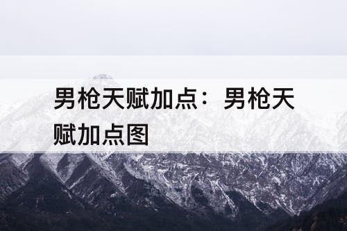 男枪天赋加点：男枪天赋加点图