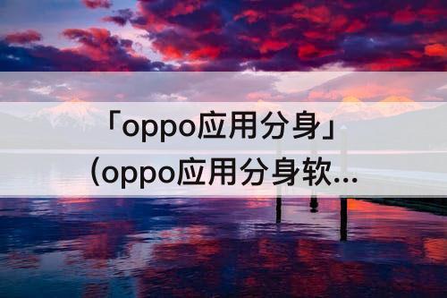 「oppo应用分身」(oppo应用分身软件)