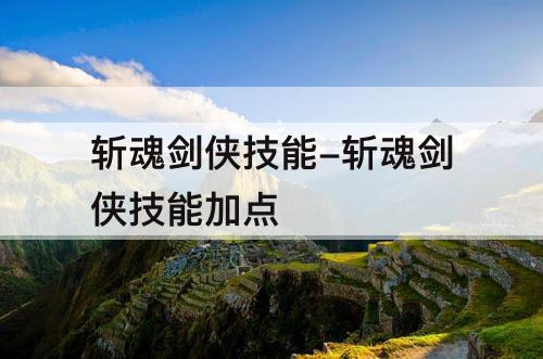 斩魂剑侠技能-斩魂剑侠技能加点