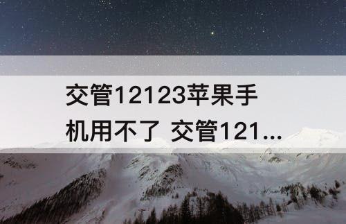 交管12123苹果手机用不了 交管12123苹果手机用不了-1005