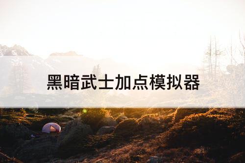 黑暗武士加点模拟器