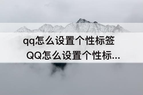 qq怎么设置个性标签 QQ怎么设置个性标签不可见