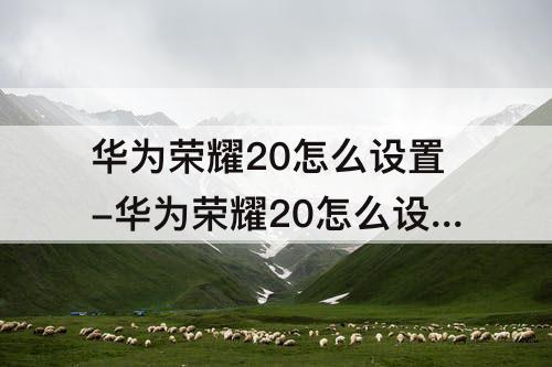 华为荣耀20怎么设置-华为荣耀20怎么设置返回键