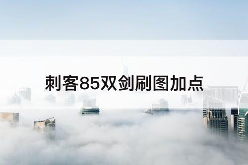 刺客85双剑刷图加点
