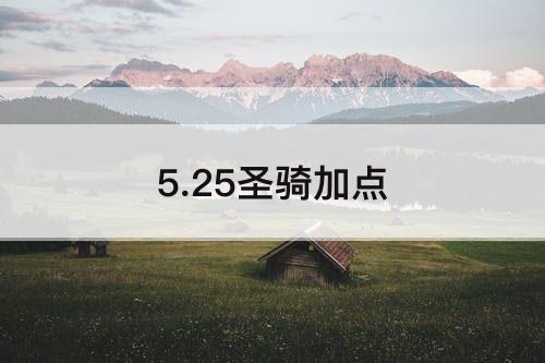 5.25圣骑加点