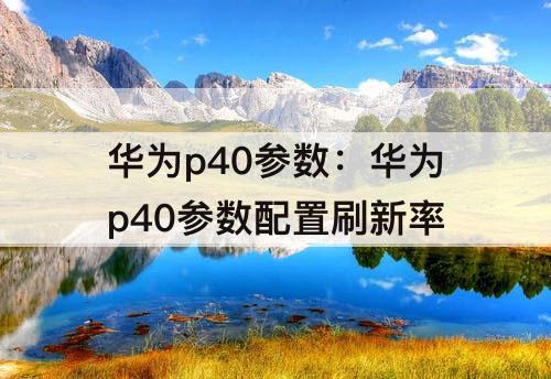 华为p40参数：华为p40参数配置刷新率
