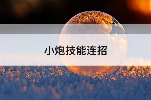 小炮技能连招