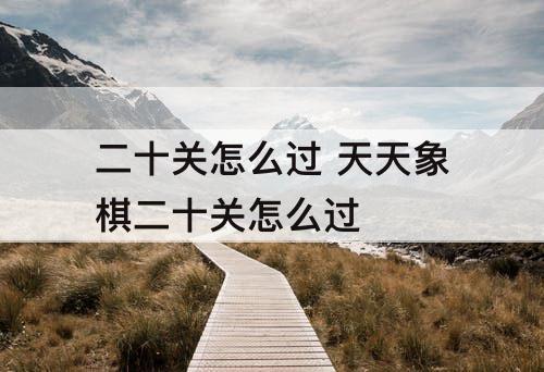 二十关怎么过 天天象棋二十关怎么过