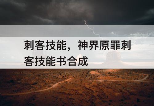 刺客技能，神界原罪刺客技能书合成