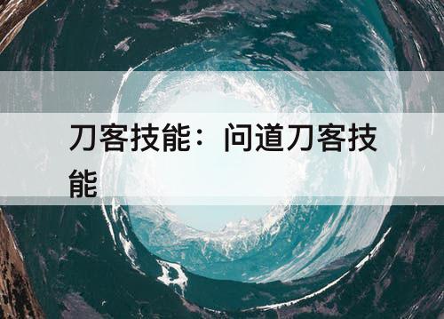 刀客技能：问道刀客技能