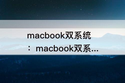 macbook双系统：macbook双系统启动顺序