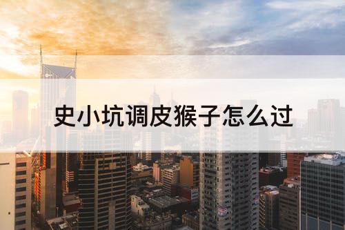 史小坑调皮猴子怎么过