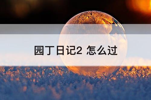 园丁日记2 怎么过