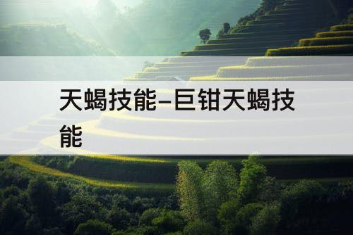 天蝎技能-巨钳天蝎技能