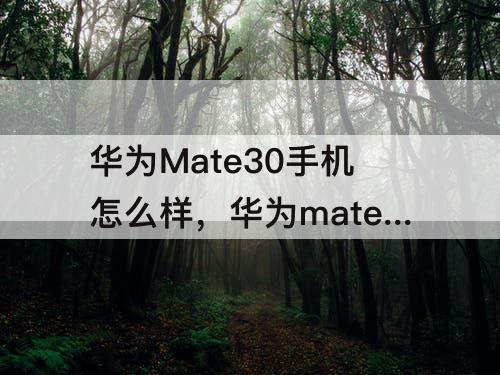 华为Mate30手机怎么样，华为mate30手机怎么样拆装