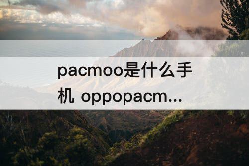 pacmoo是什么手机 oppopacmoo是什么手机梦境版吗