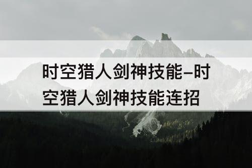 时空猎人剑神技能-时空猎人剑神技能连招