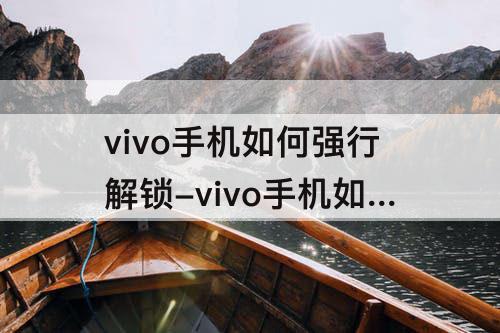 vivo手机如何强行解锁-vivo手机如何强行解锁清除所有数据还是需要密码怎么办