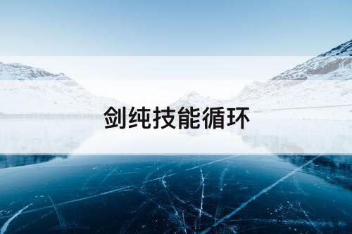 剑纯技能循环