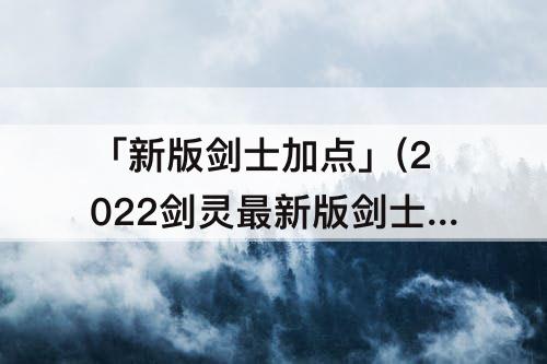「新版剑士加点」(2022剑灵最新版剑士加点)