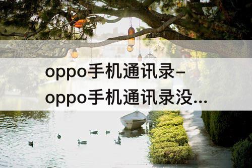 oppo手机通讯录-oppo手机通讯录没有了怎么办