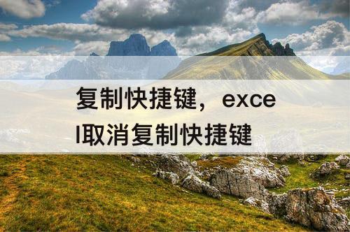 复制快捷键，excel取消复制快捷键