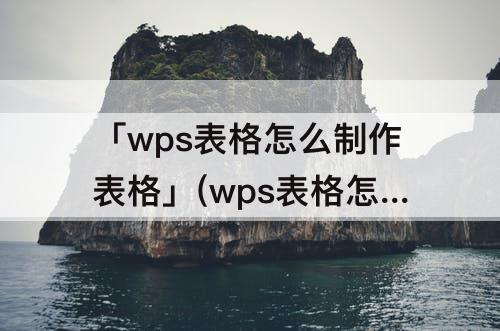 「wps表格怎么制作表格」(wps表格怎么制作表格初学者视频)