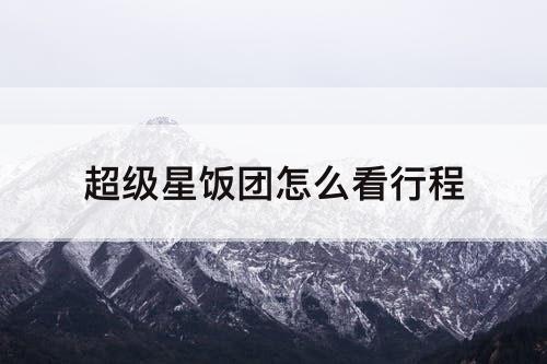 超级星饭团怎么看行程