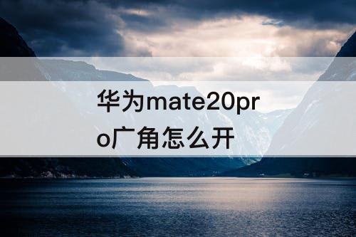 华为mate20pro广角怎么开