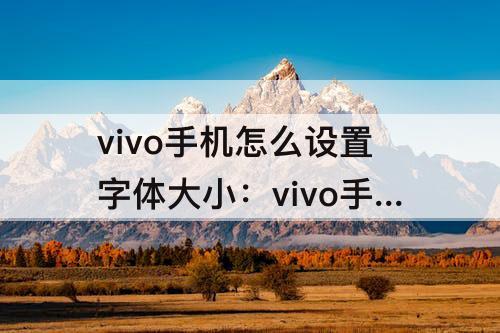 vivo手机怎么设置字体大小：vivo手机怎么设置字体大小写